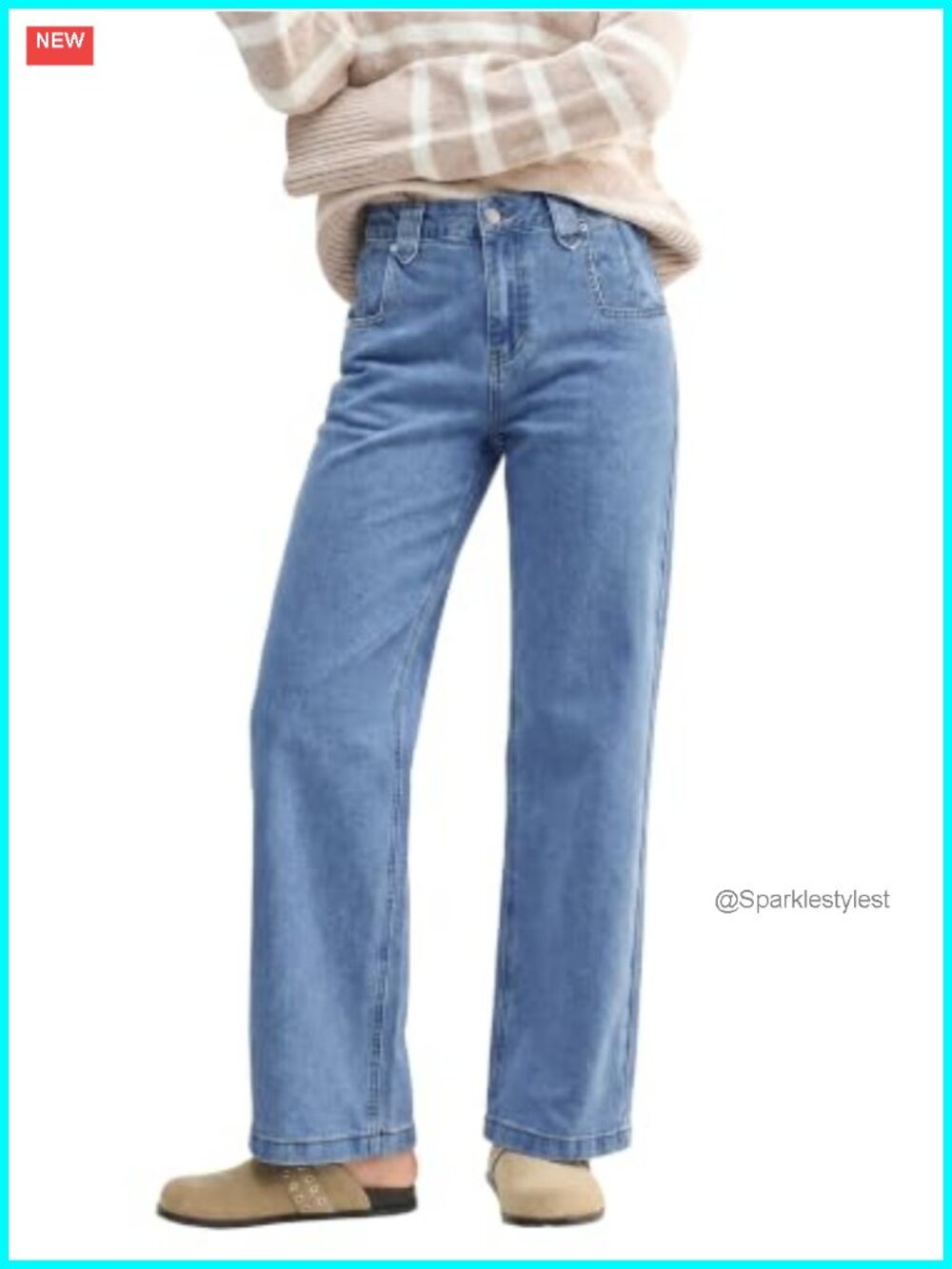 Women's Cropped Straight Leg High Waisted Loose Fit Ankle Denim Jeans with
